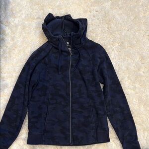 Navy Camouflage Zip-Up Hoodie